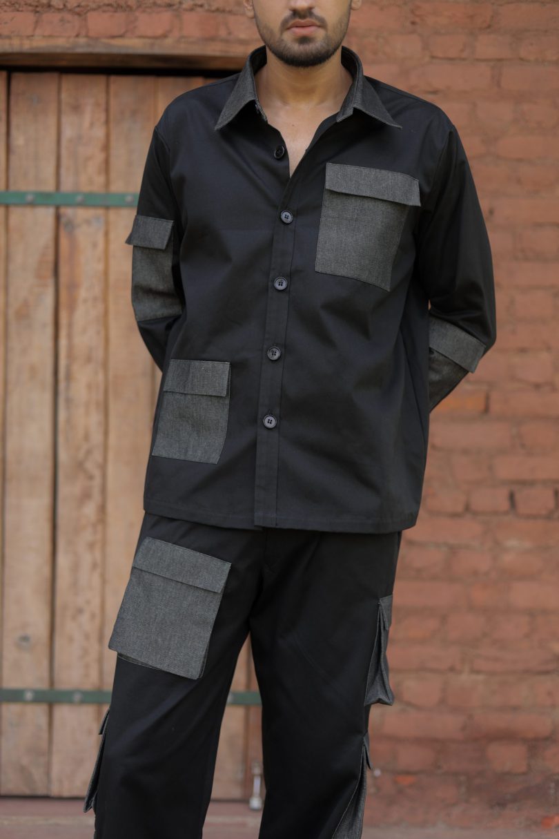 Denim Cargo Shirt - Image 4