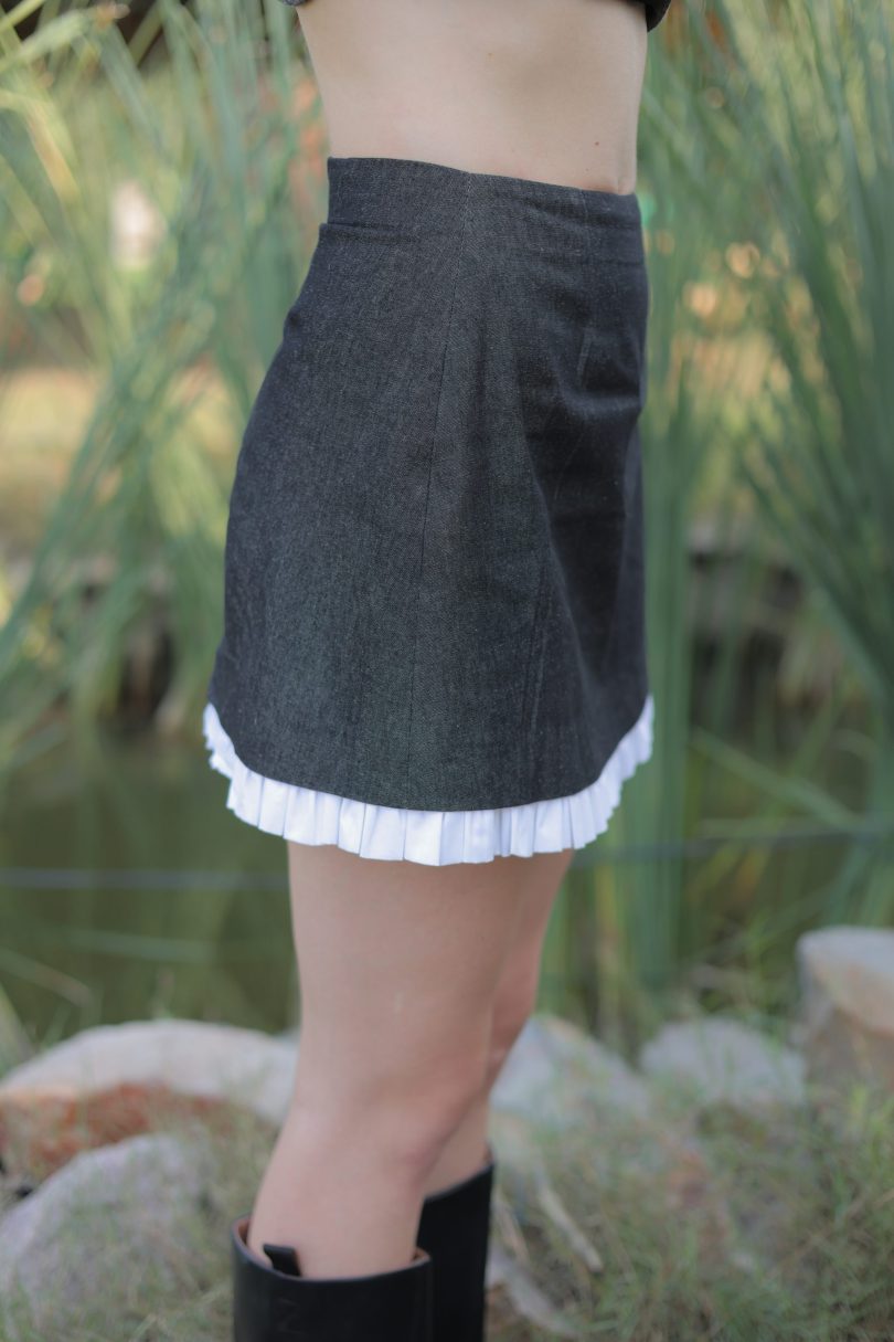 Elara Denim Ruffle bell Skirt - Image 5