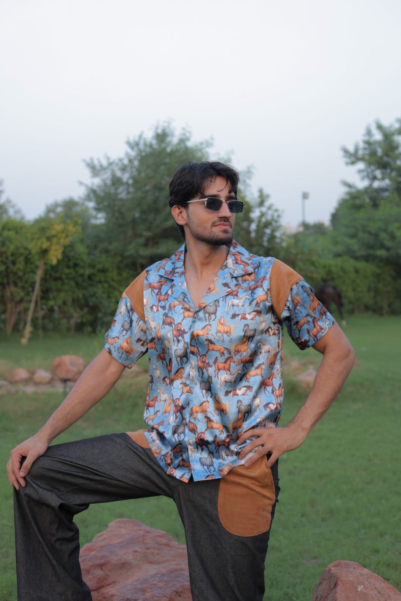 Equinox Printed Satin Shirt - Image 2