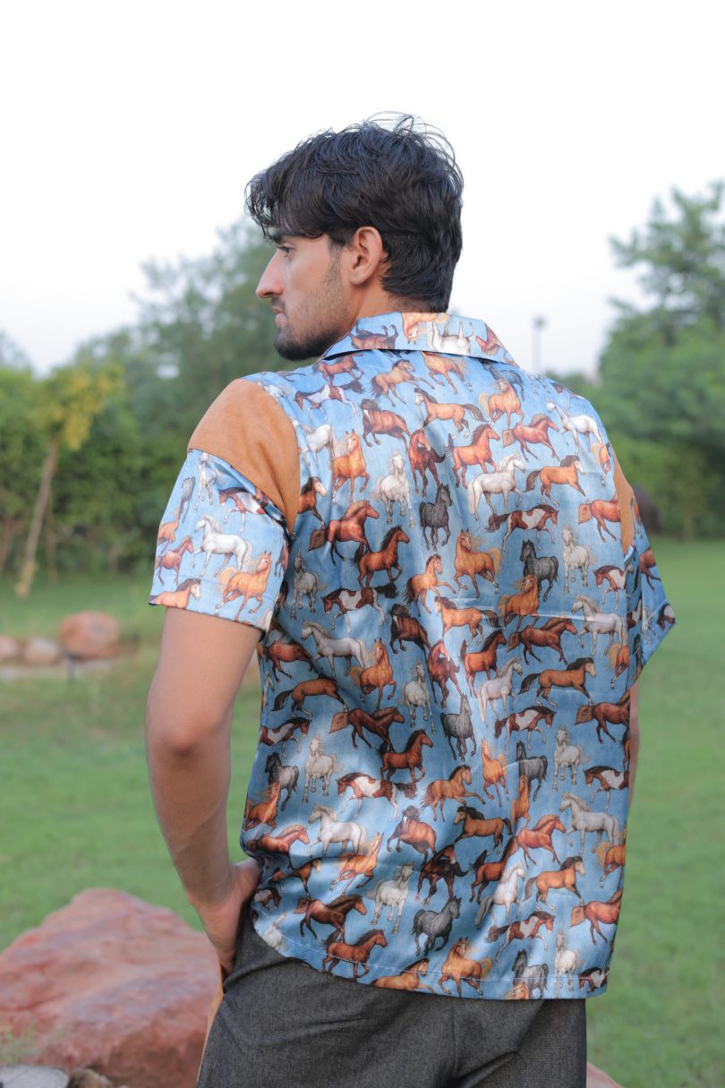 Equinox Printed Satin Shirt - Image 4