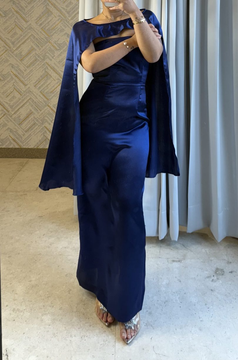 Navy Satin Maxi - Image 6
