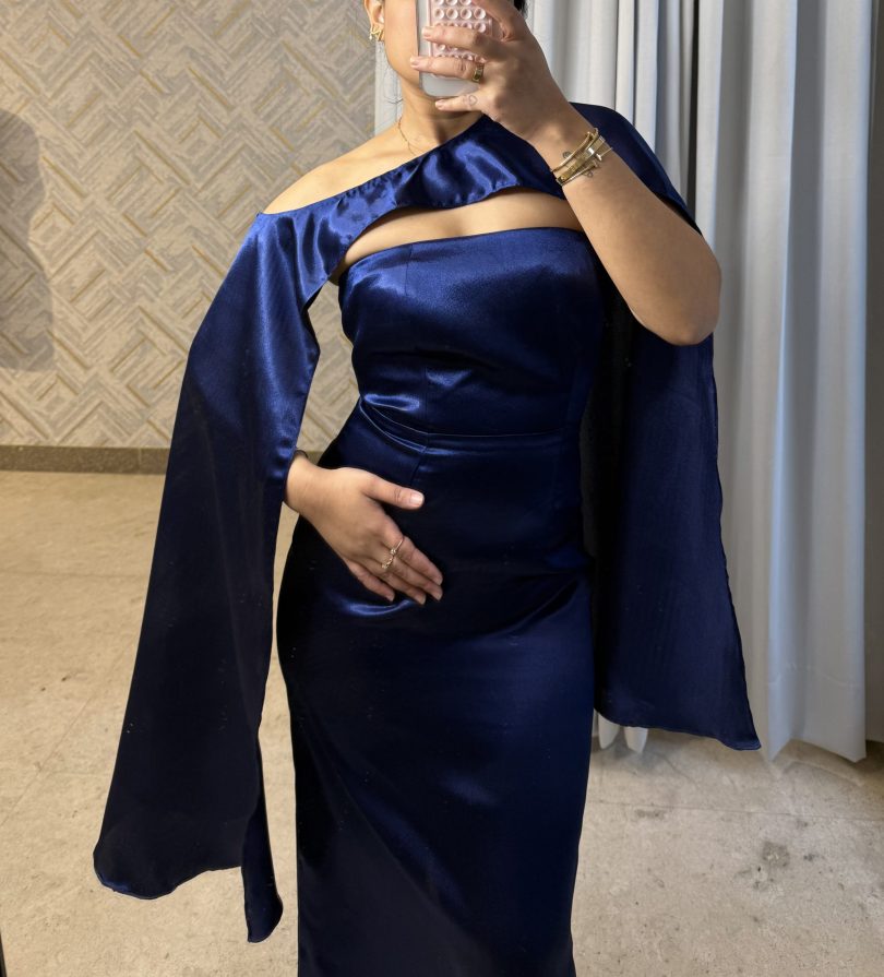 Navy Satin Maxi - Image 2