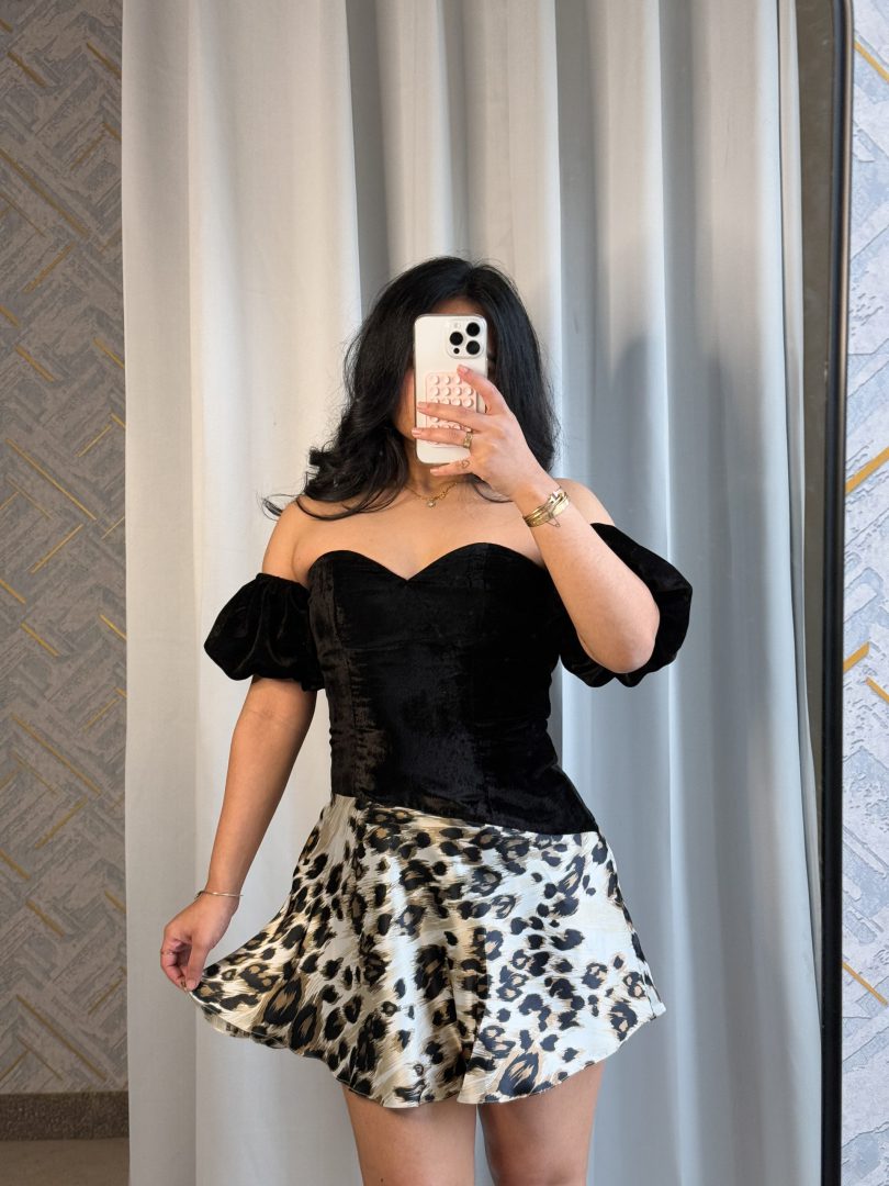 Jungle Velvet Mini Dress - Image 2