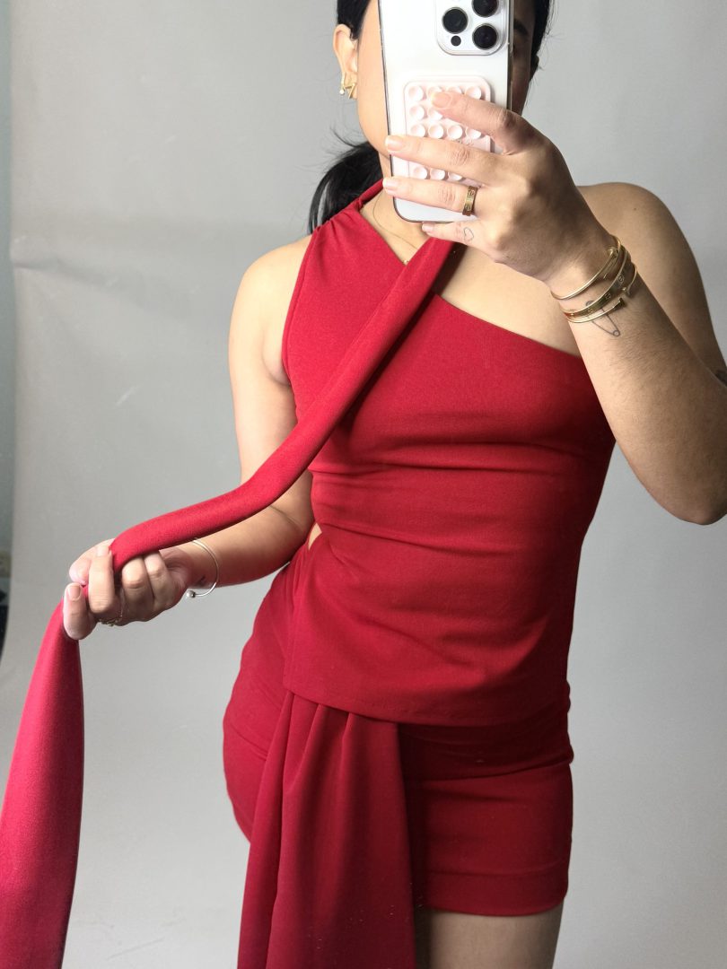 Holly One shoulder tie top - Image 3
