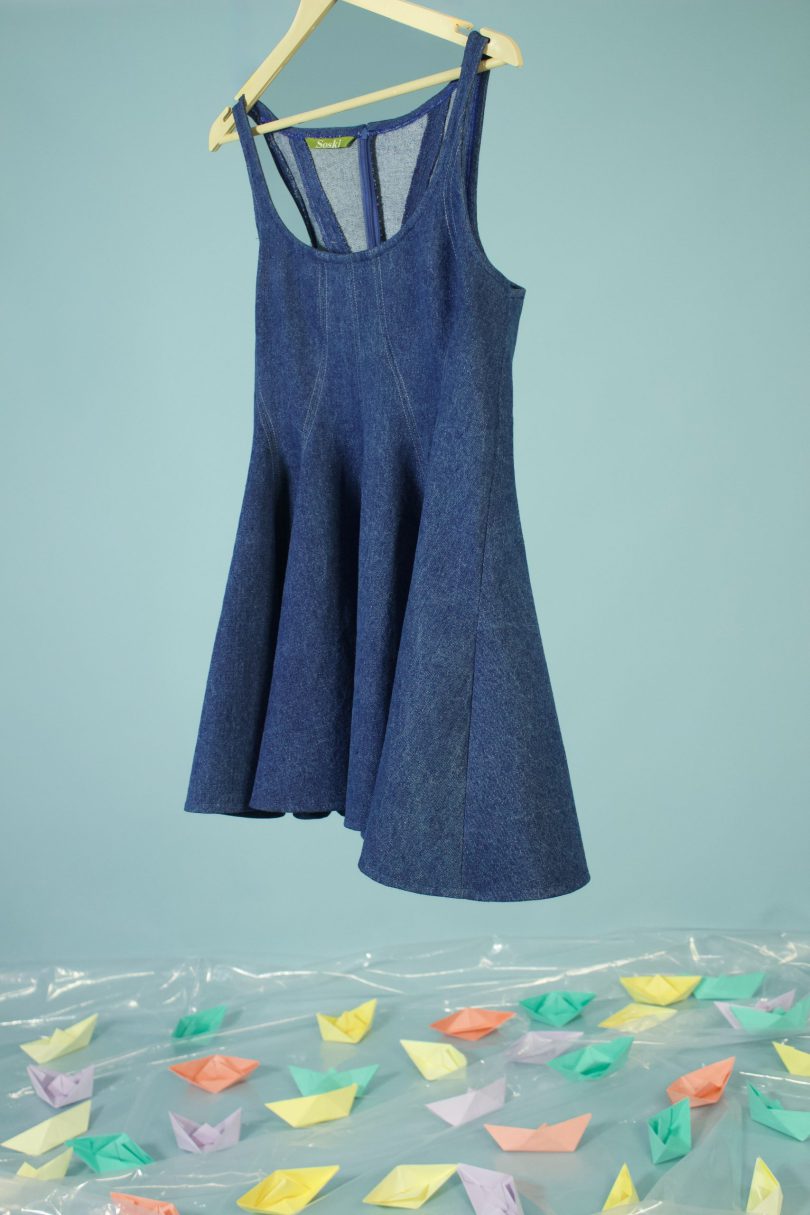 Blueberry Pop Denim Dress - Image 2