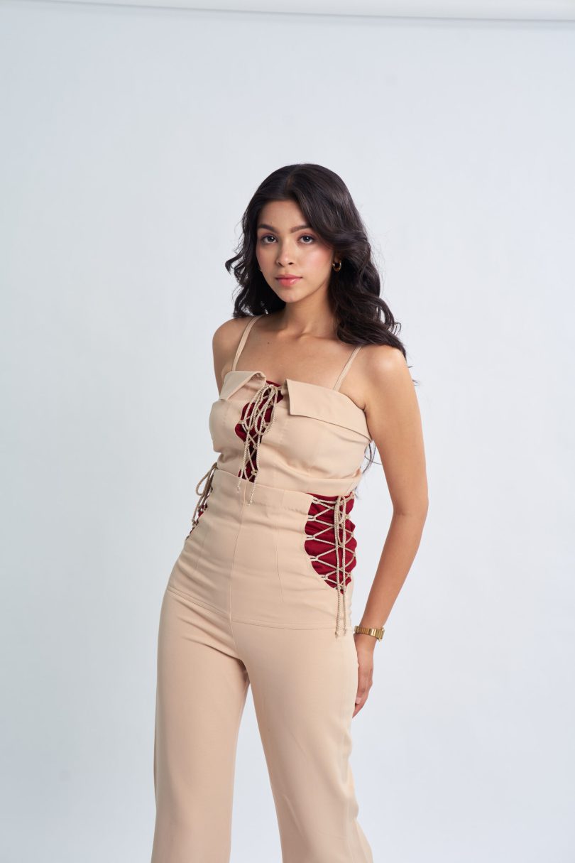 Corset Style Beige Pants - Image 3