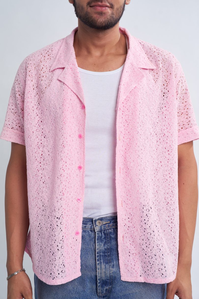 Pink Lace Shirt - Image 3