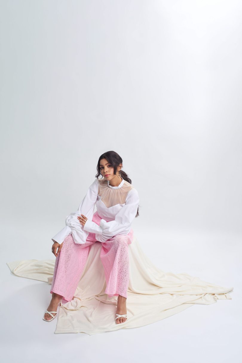 Pink Lace Pleated Pants - Image 5