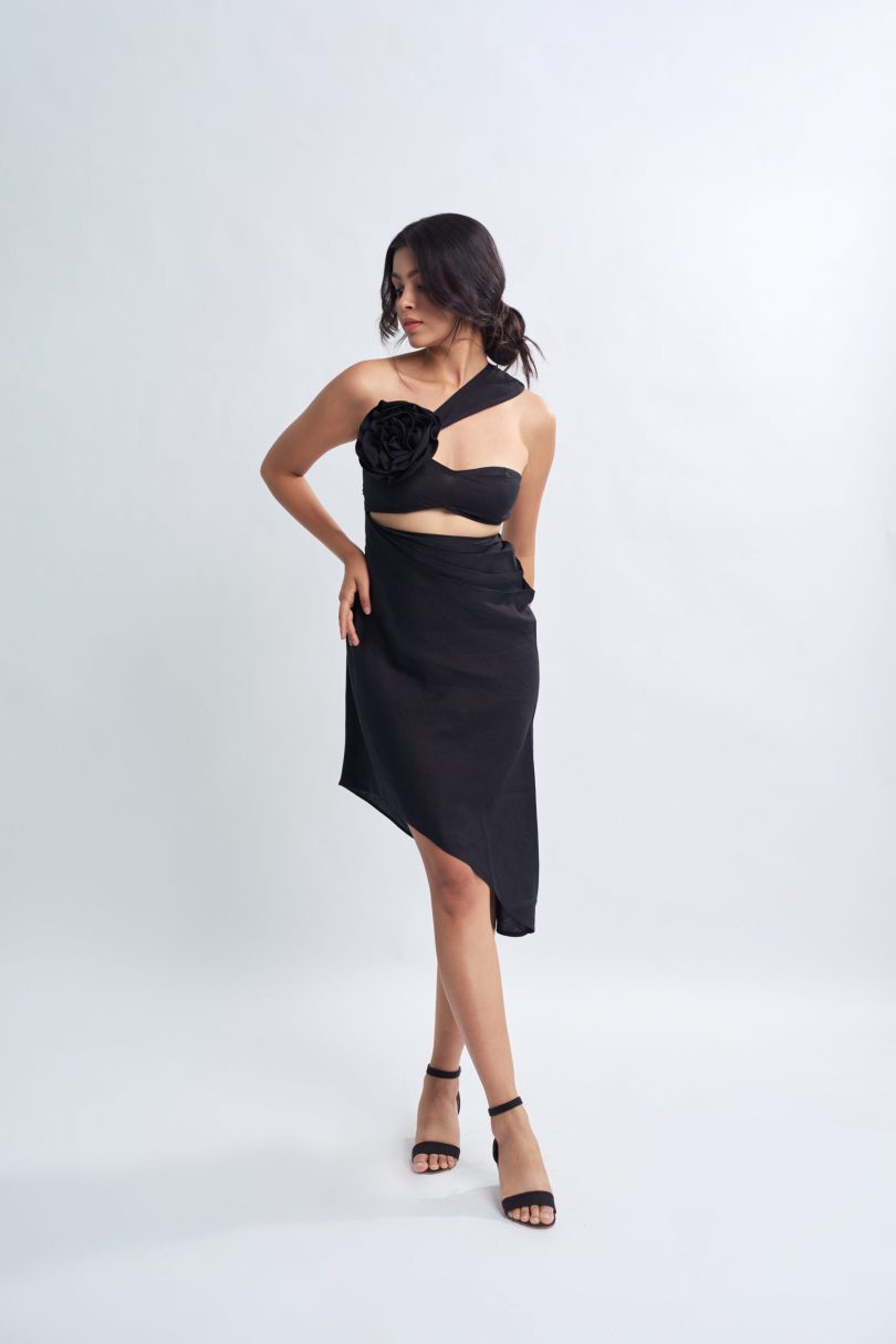 Black Flower Dress - Image 4