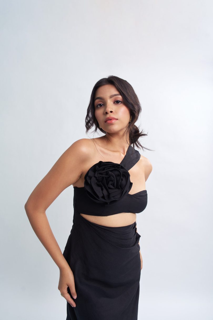 Black Flower Dress - Image 3
