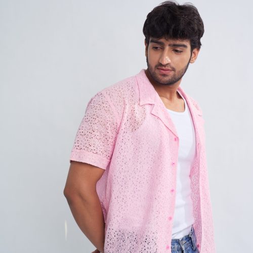 Pink Lace Shirt for men
